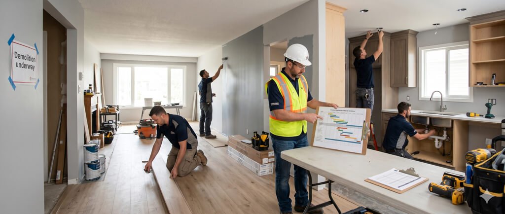 Renovation duration timeline example