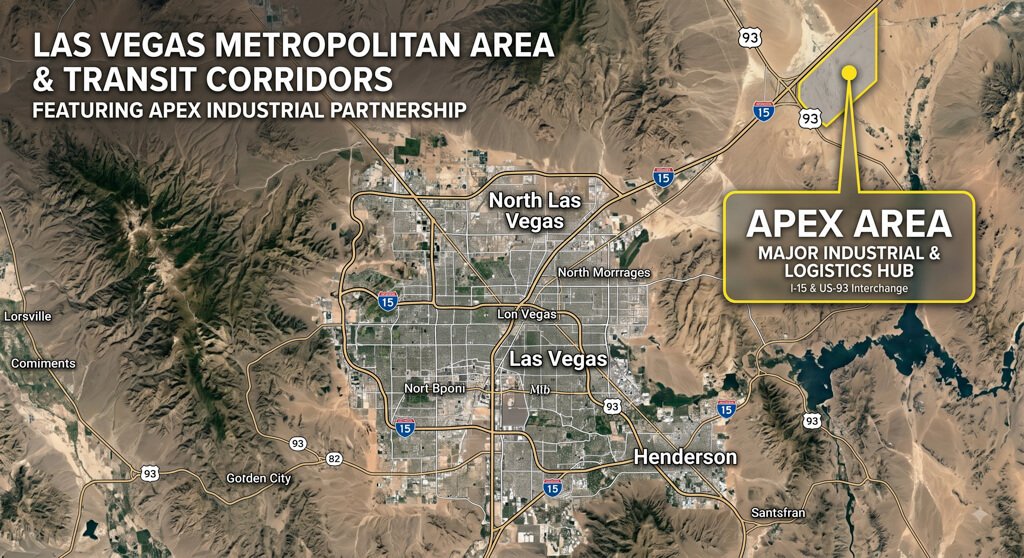 Map of the Apex industrial area north of Las Vegas