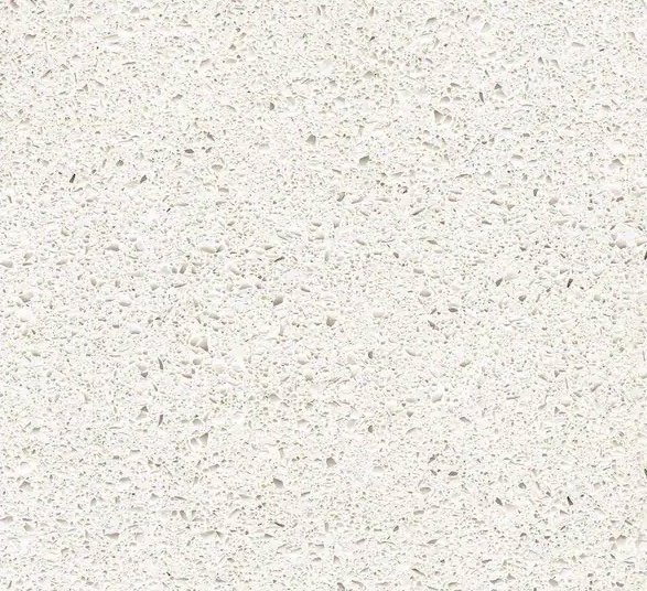 White quartz countertop with subtle veining