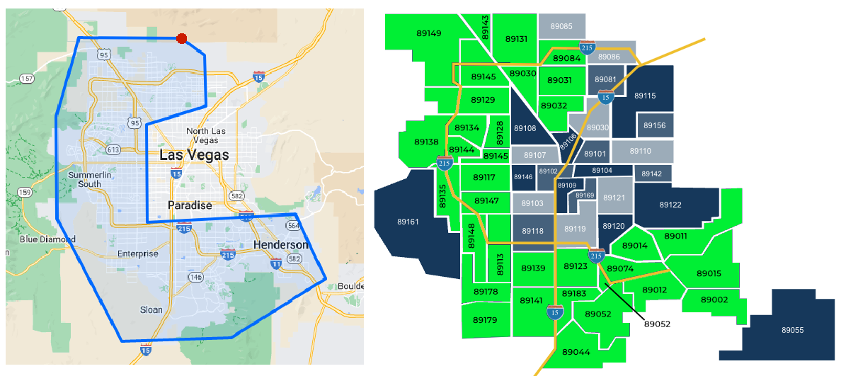Las Vegas map showing where Fernwood rental properties are located